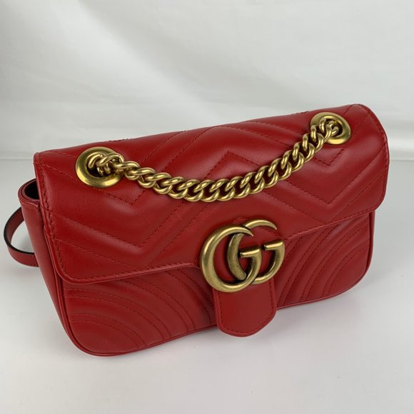 Gucci Handbags - New Gucci Marmont Leather Mini Crossbody Bag